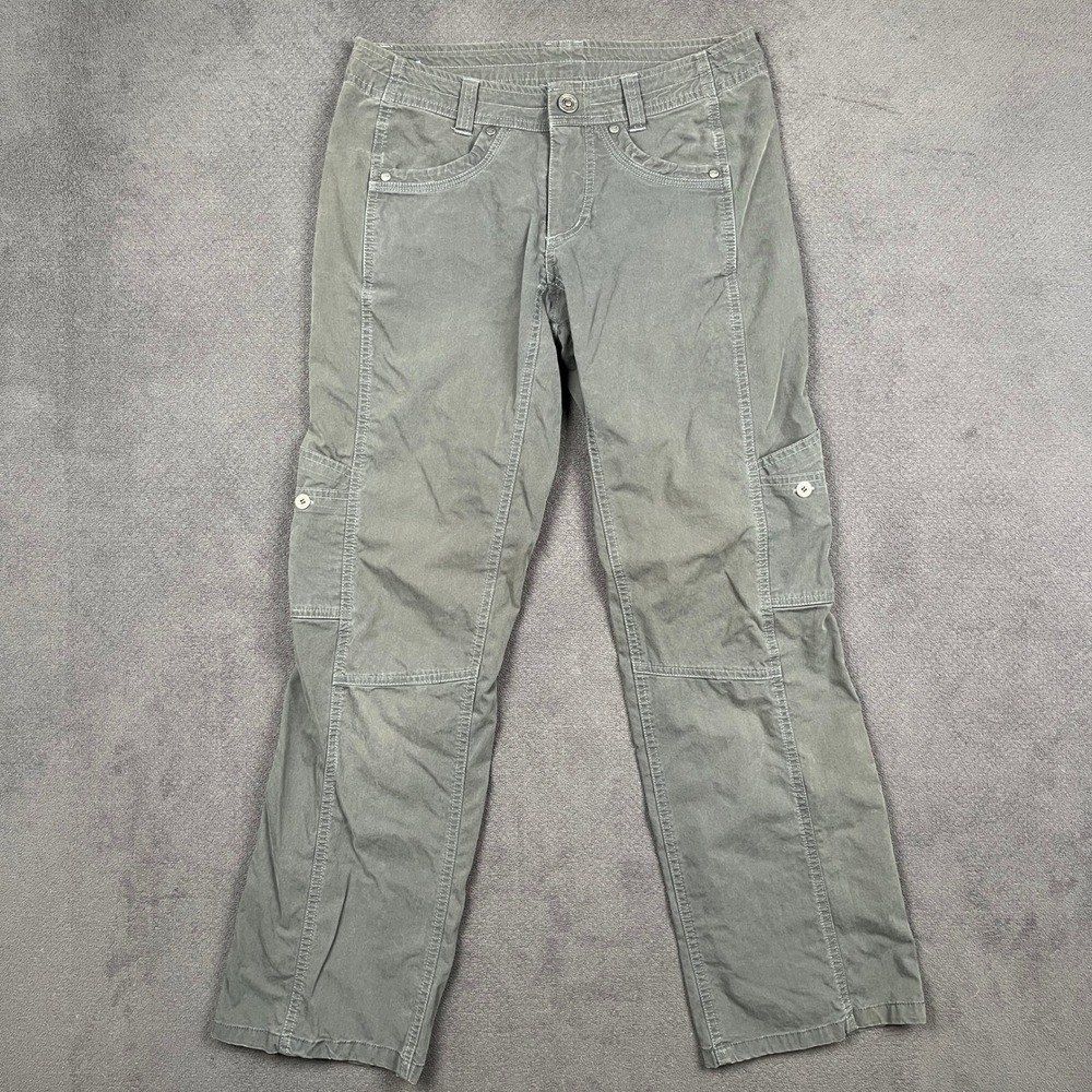 Kuhl Free Range Pants Womens 2 Short Gray Stretch Cargo Hiking Outdoor Utility